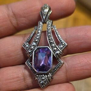 Elegant Silver and Purple Pendant